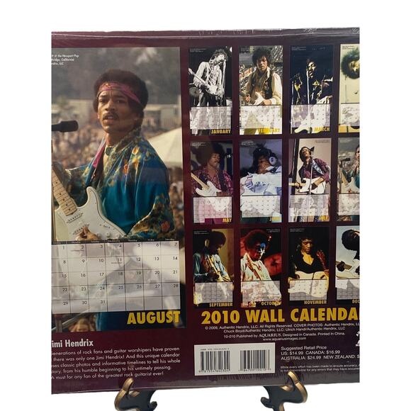 Authentic Jimi Hendrix 2010 Wall Calendar New Sealed Collectors Item Memorabilia - Picture 2 of 5